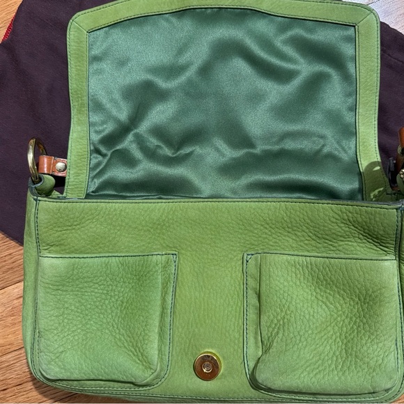 COACH Vintage Chelsea Fern Green Suede Shoulder Bag Y2K 2005 - Picture 6 of 12